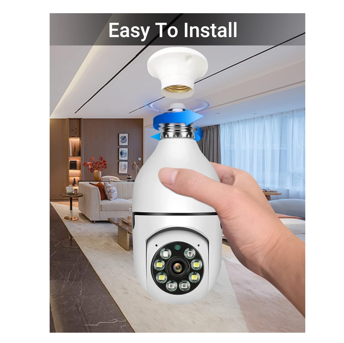 Miniatura 2 de Camara bombillo de seguridad 360° girato